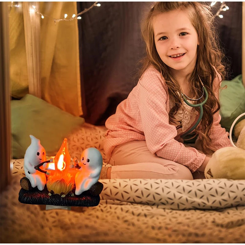 Cute Ghost Campfire Night Light: A Fun Halloween Touch