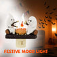 Cute Ghost Campfire Night Light Halloween Pumpkin Flickering Room Decorations Night Lights Dusk To Dawn Led Lamp Plug into Wall