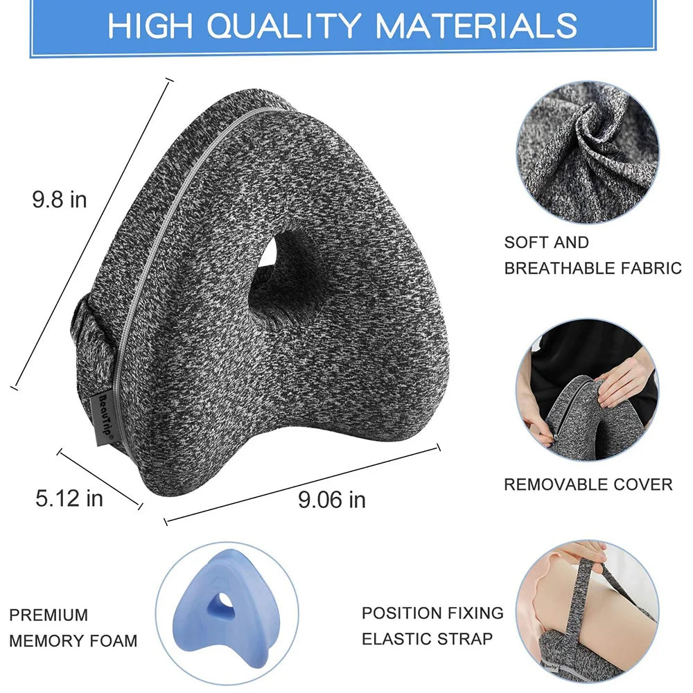 Body Memory Cotton Leg Pillow Home Foam Pillow Sleeping Orthopedic Sciatica Back Hip Joint for Pain Relief Thigh Leg Pad Cushion