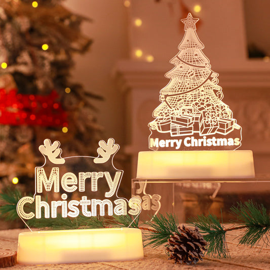 3D Acrylic LED Christmas Night Light Ornament Gift